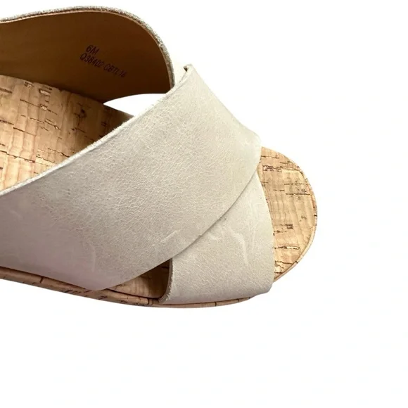 Kork Ease Joly Sandals Beige Bone Cross Strap Comfort Slide Size 6 - Picture 12 of 13